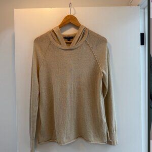 James Perse Sand Oatmeal Cream Long Sleeve with Hood Sweater Women's 1 or Small